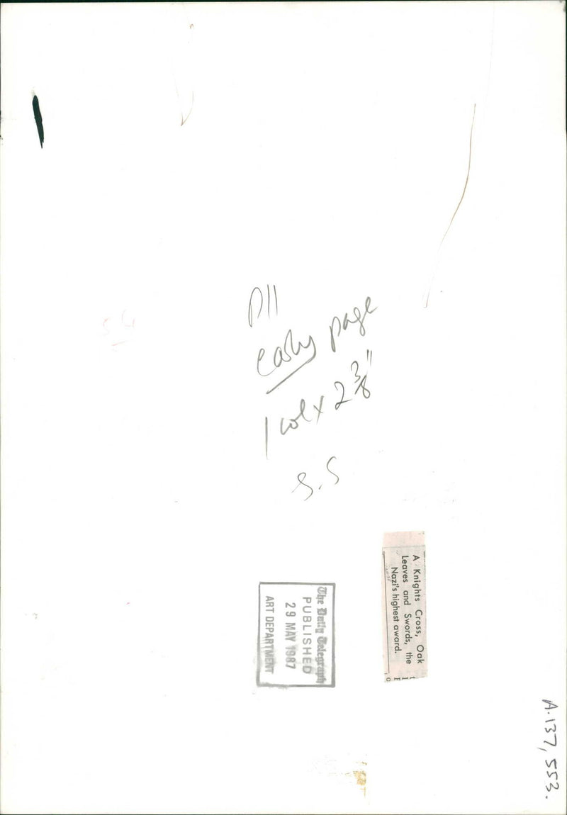 Knights Cross Medal - Vintage Photograph