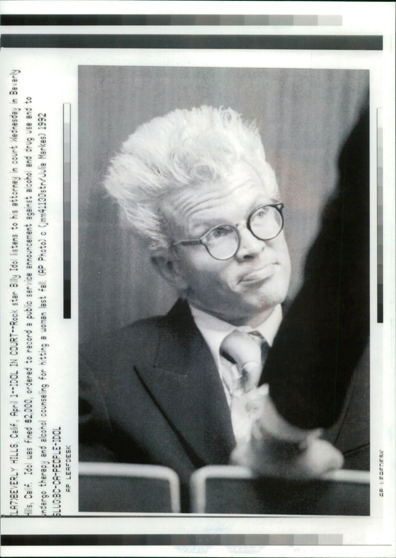 Billy Idol Musician. - Vintage Photograph