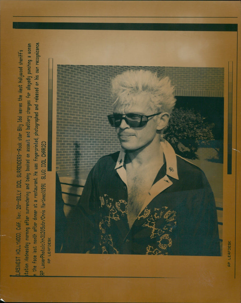 Billy Idol Musician. - Vintage Photograph