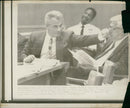 John Gotti tweaks Anthony Guerrieri's nose during a session of State Supreme Court in Manhattan. - Vintage Photograph
