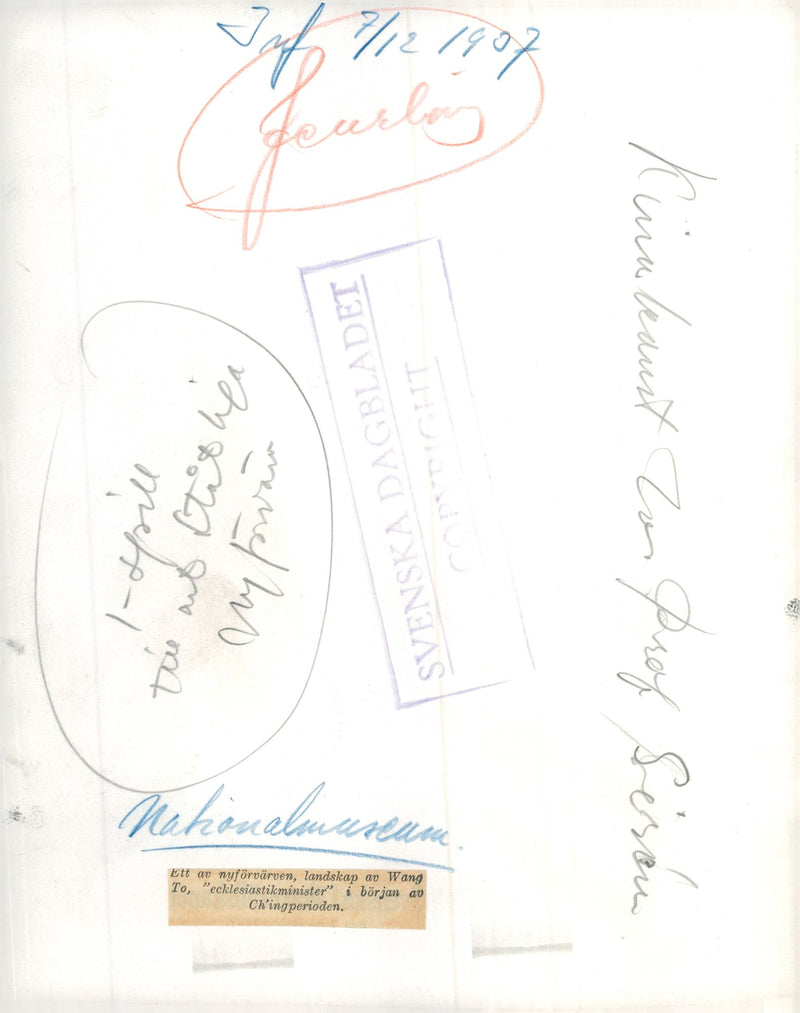 Landscape of Wang Two is displayed at the National Museum - Vintage Photograph