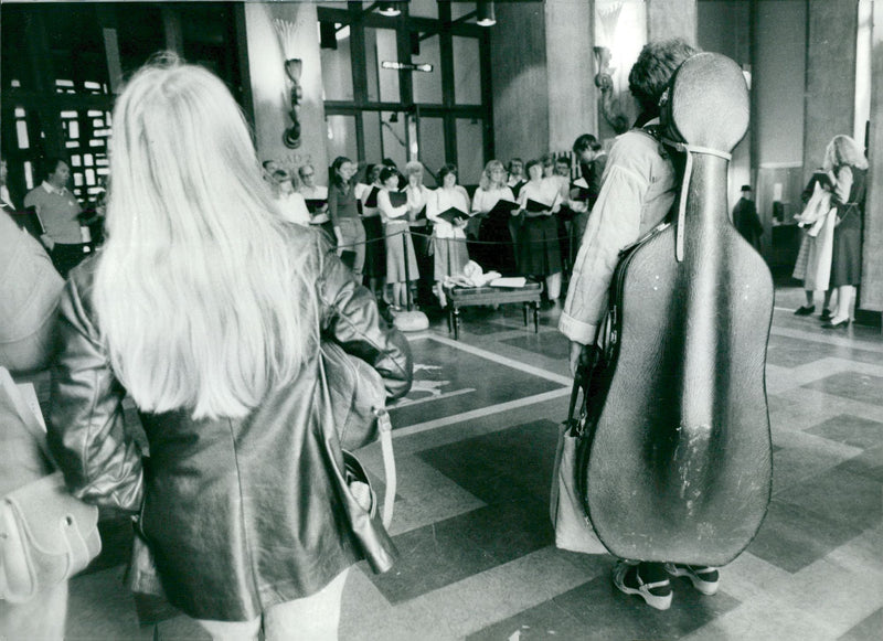 The concert hall celebrates the day of music - Vintage Photograph