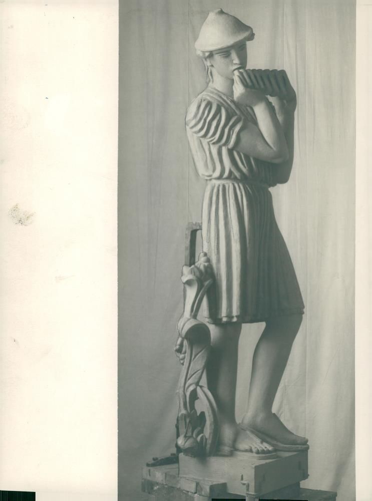 Statue made by Carl Milles at the Concert Hall - Vintage Photograph