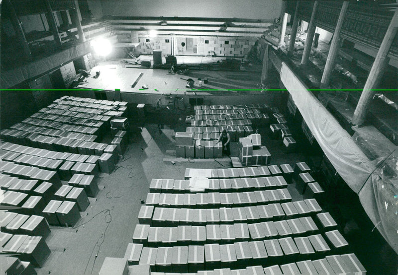 The big concert hall at the Concert Hall gets new chairs - Vintage Photograph