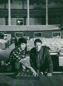 Podiets hydraulic lifting tables are tested at the Concert Hall - Vintage Photograph