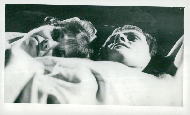 Lykke Nielsen and Erik WedersÃ¶e in the Danish TV-show Your signature? - Vintage Photograph