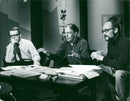 The character Staffan LindÃ©n, Teacher Helmer LÃ¥ng and the cartoonist Martin Lamm - Vintage Photograph