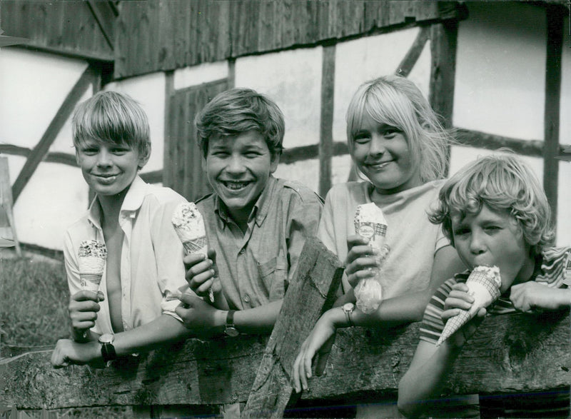 Olle Myrberg, HÃ¥kan Waldebrandt, Maria Lindberg and Staffan Hallerstam in "Kullamannen" - Vintage Photograph