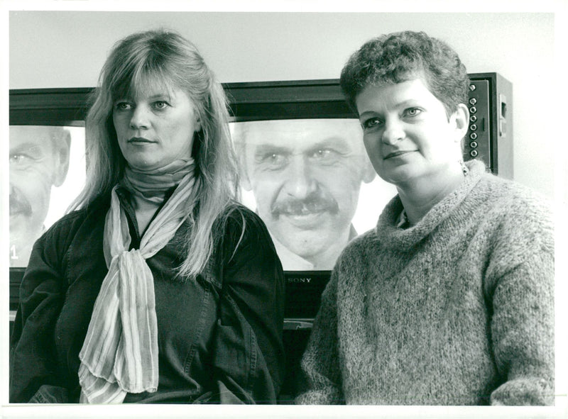 Mirja Larjanko, Jouko Turkka and Katarina Lundblad in the TV program Director - Vintage Photograph