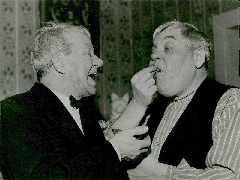 Tore Lindwall and Gunnar Ekwall in Vilhelm Moberg's "Ãnkeman Jarl" - Vintage Photograph