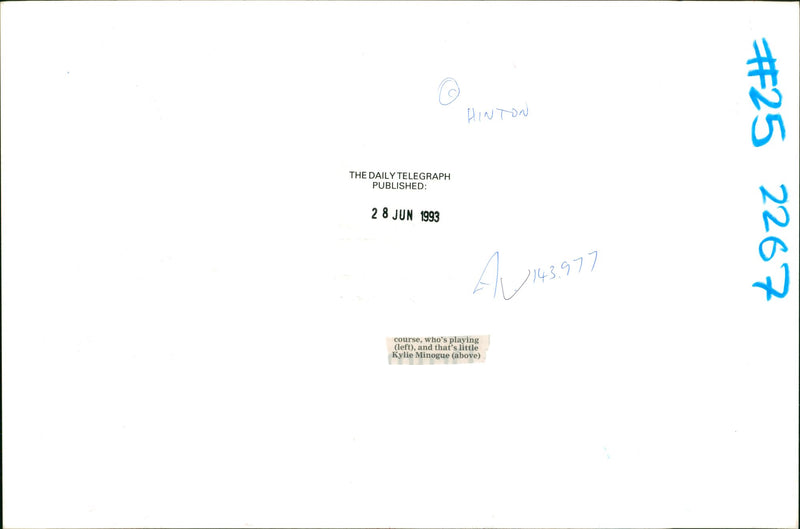 Kylie Minogue - Vintage Photograph