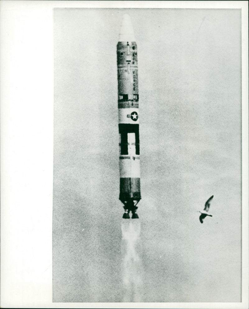 US Launches Titan 11 Rocket. - Vintage Photograph