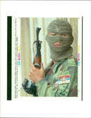 Masked ethnic Serb soldier. - Vintage Photograph