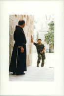 A soldier and a priest. - Vintage Photograph