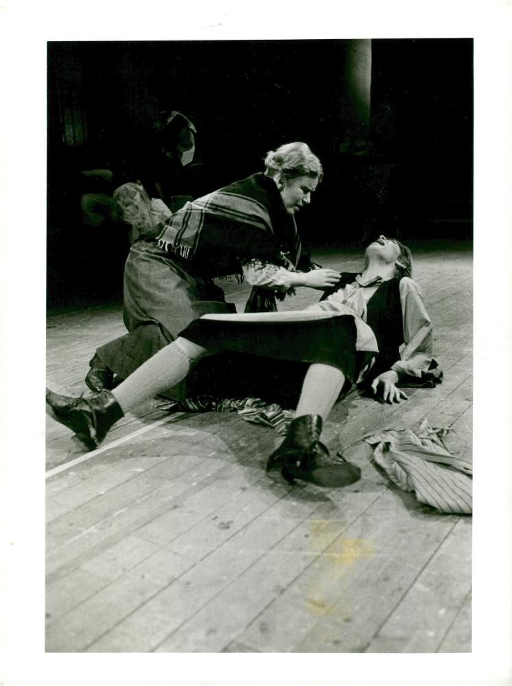 Gunilla Wiklund and Birgit Hansson in "The Game about Johanna from KallhÃ¤ll" - Vintage Photograph