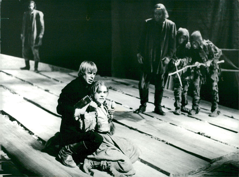 Lars Wiik and Ewa FrÃ¶ling in "The Witches - Burn Them!" at the city hall of Stockholm - Vintage Photograph