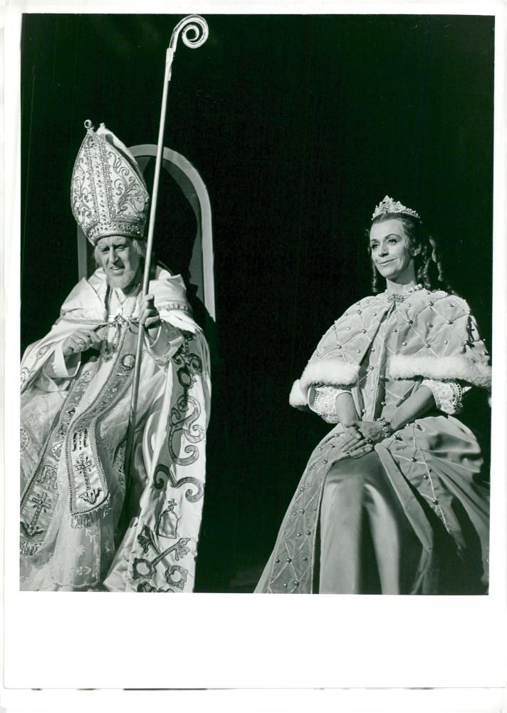 Axelle Axell and Gun Arvidsson in Lars Forssell's "Christina, Queen of the Nordic Countries" at the Stockholm City Theater - Vintage Photograph