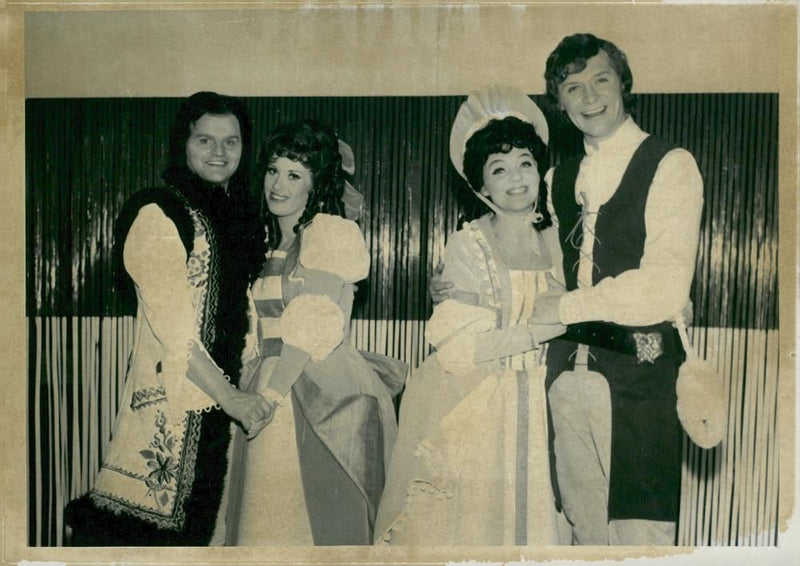 GÃ¶sta Winbergh, Elisabeth Erikson, Berit HallÃ©n and Tommy Jacobsson in Karl MillÃ¶ck's "Tiggerstudent" at Storan - Vintage Photograph