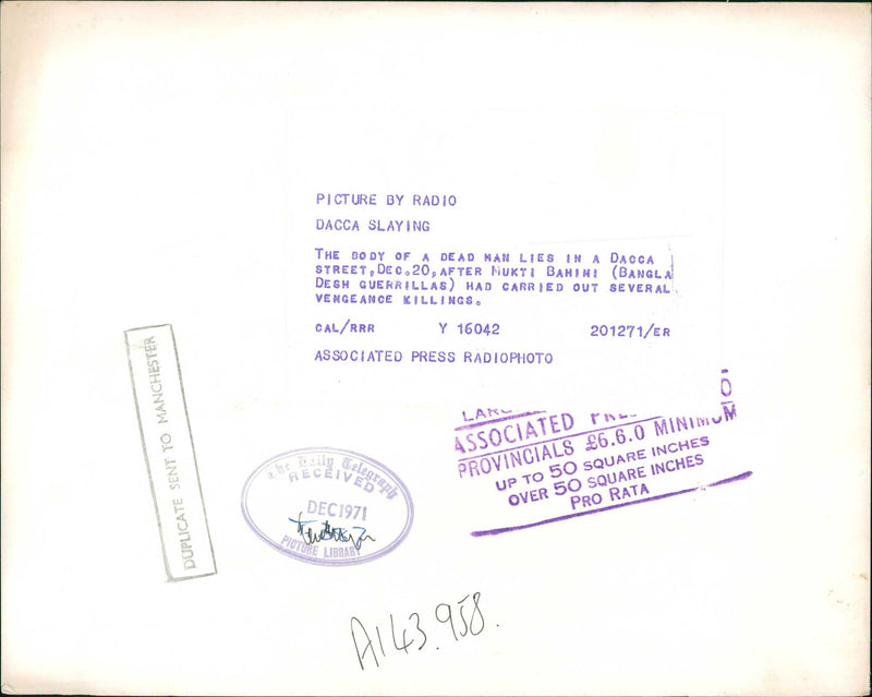 Dacca Slaying - Vintage Photograph