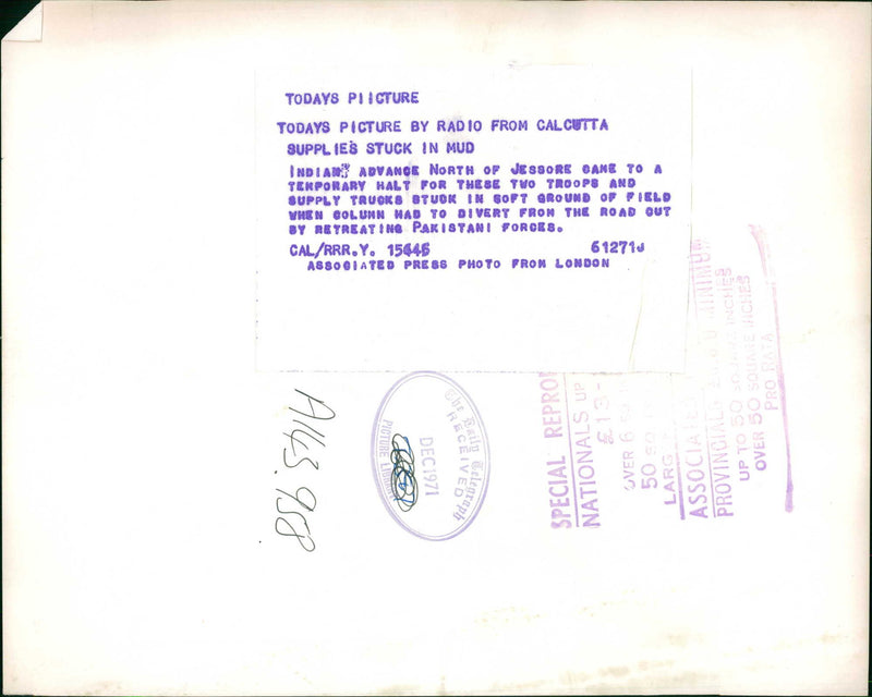 Supplies Stuck in mud - Vintage Photograph