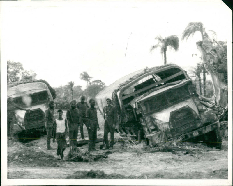 Supplies Stuck in mud - Vintage Photograph