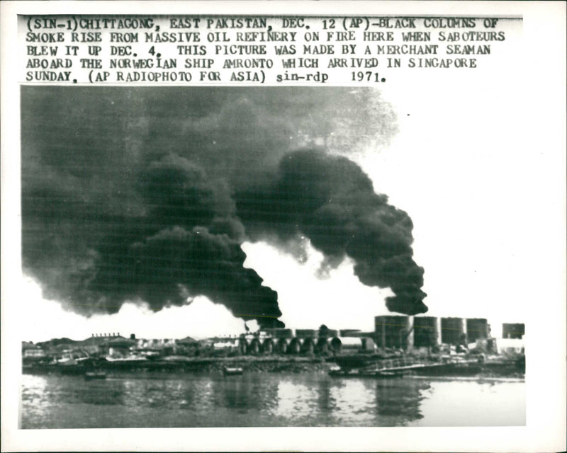 Black Columns of Smoke - Vintage Photograph