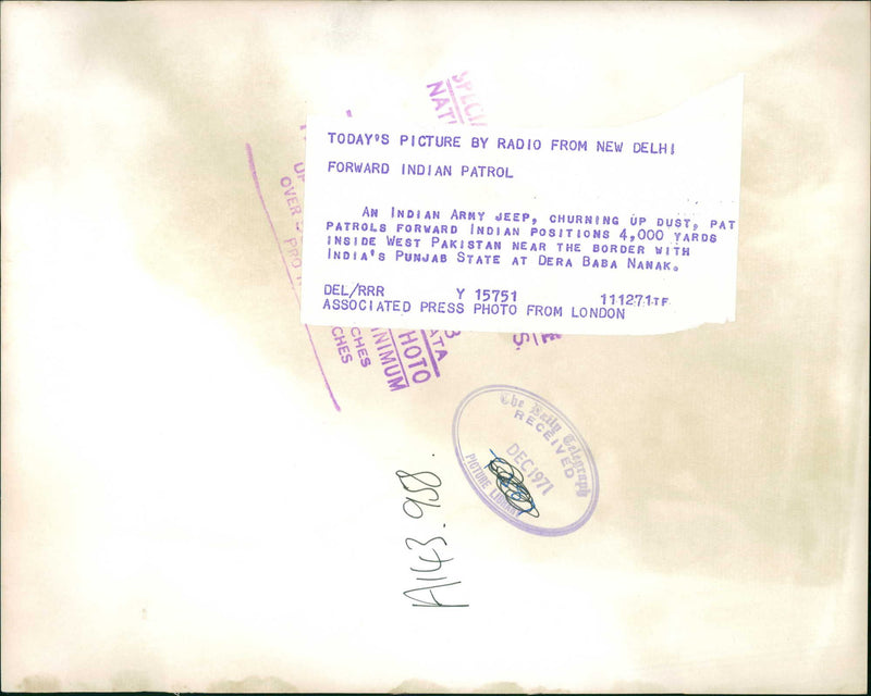 Indian Army Jeep - Vintage Photograph