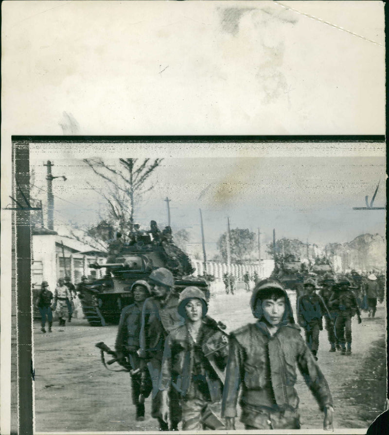 South Vietnamese troops and tank moving into Da Nang - Vintage Photograph