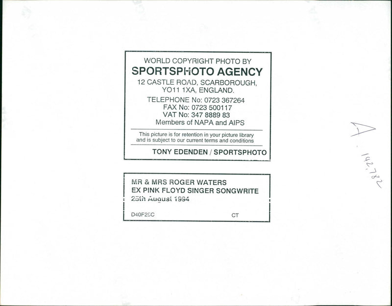 Mr and Mrs Roger Waters. - Vintage Photograph