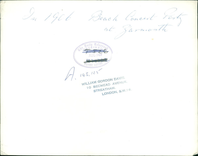 beach concert party - Vintage Photograph