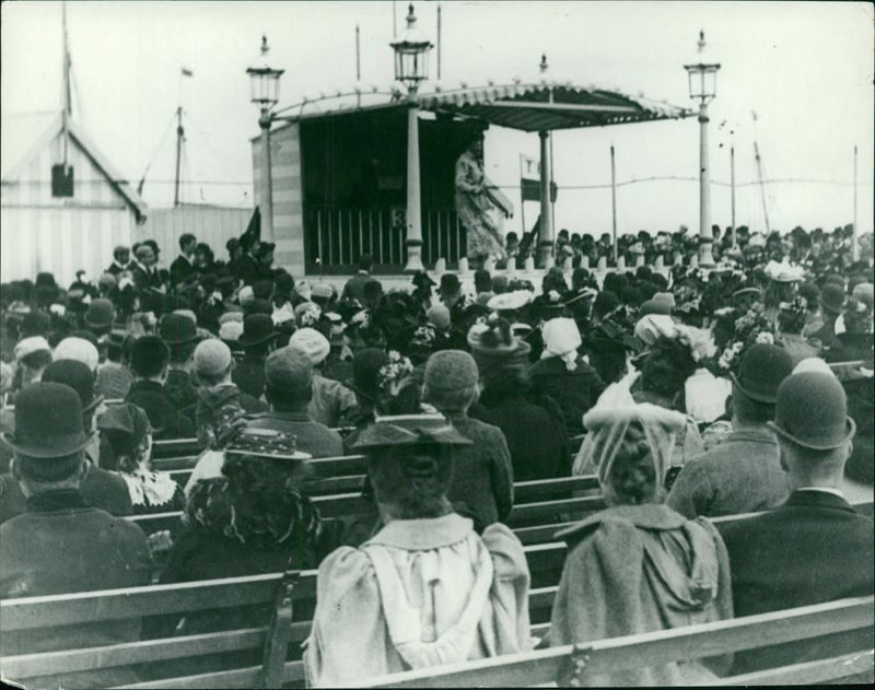 beach concert party - Vintage Photograph