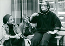 Danish writer Ulla Ryhm discusses her play with Gunilla Palmstierna-Weiss and Anita Brundahl - Vintage Photograph
