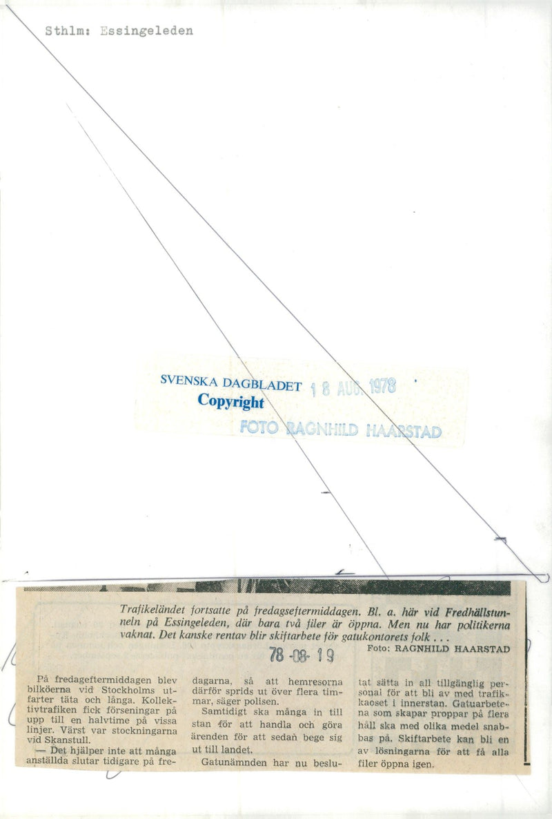 Fredshällstunneln on Essingeleden with only two files open - Vintage Photograph