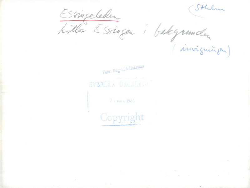 The opening of the Essingeleden with the little Essingen in the background - Vintage Photograph