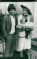 Singer Mick Jagger and Jerry Hall with son James Leroy Jagger at Royal Albert Hall - Vintage Photograph