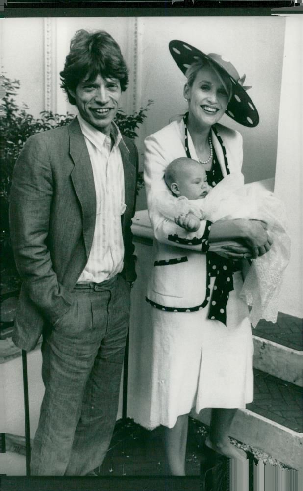 Singer Mick Jagger and Jerry Hall with son James Leroy Jagger at Royal Albert Hall - Vintage Photograph