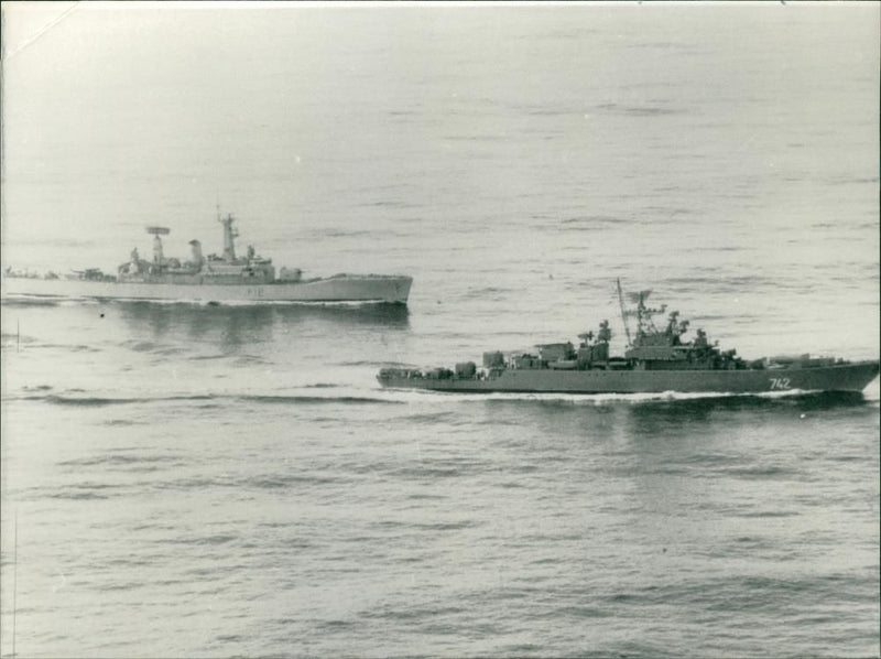 Leander and Krivak-class frigate - Vintage Photograph