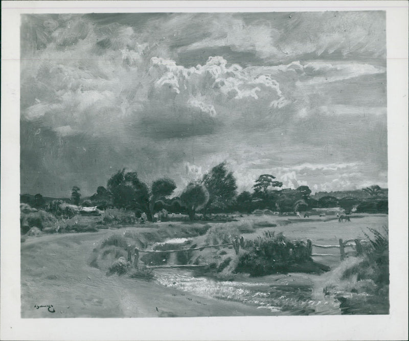 suffolk landscape by Alfred Munnings - Vintage Photograph