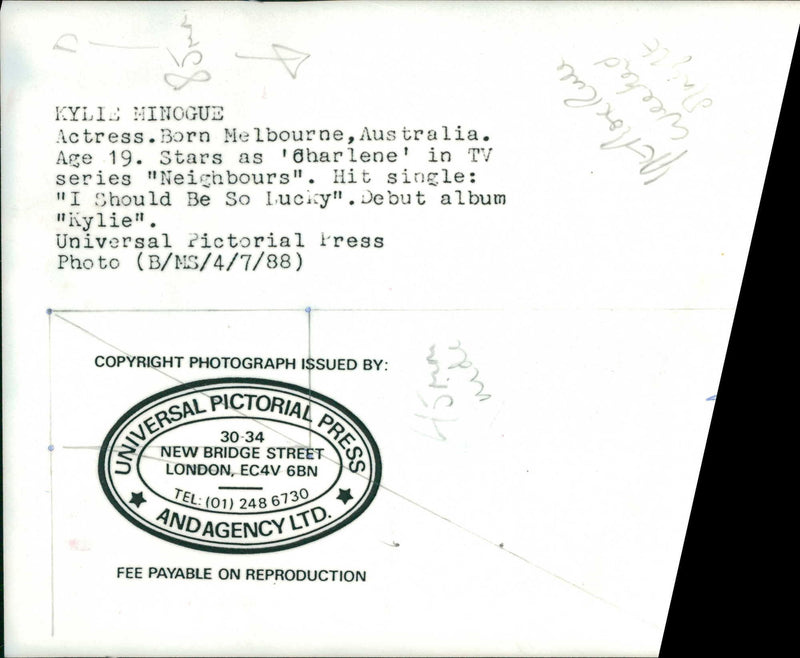 Kylie Minogue - Vintage Photograph