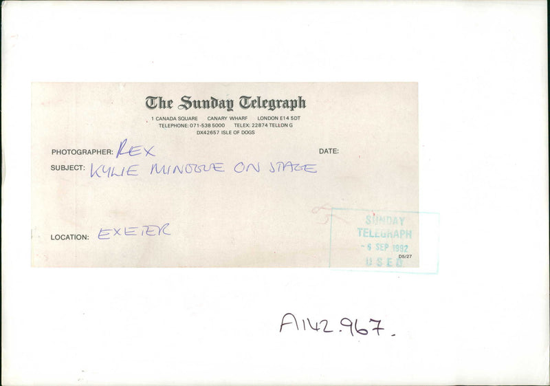 Kylie Minogue on Stage - Vintage Photograph