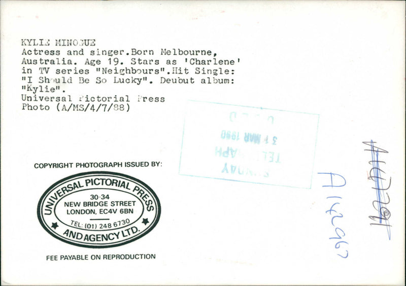 Kylie Minogue - Vintage Photograph