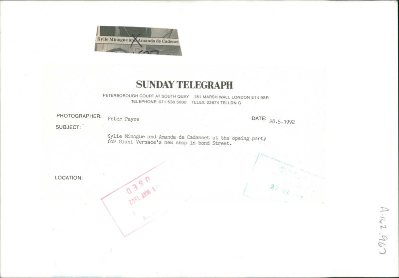 Kylie Minogue and Amanda - Vintage Photograph