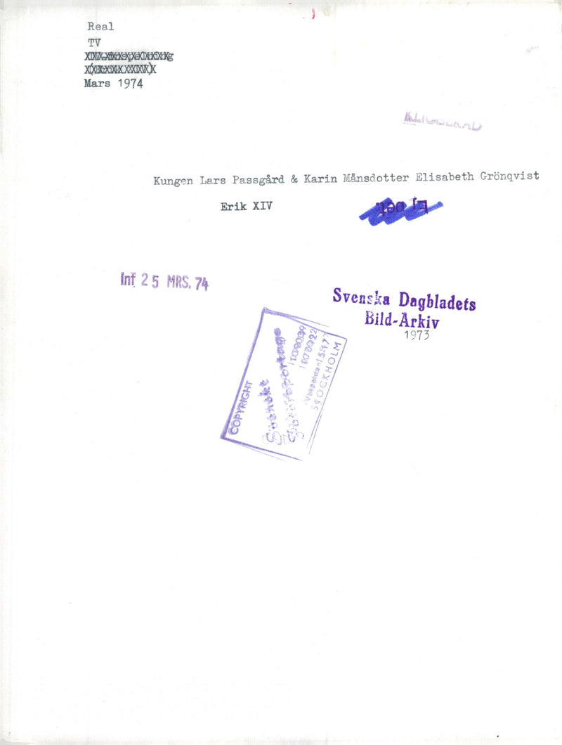 1974 DAGBLADETS XXXXXXXXXXXX SWEDISH ELISABETH PASSGARD KING POET JOHN JAZZ - Vintage Photograph