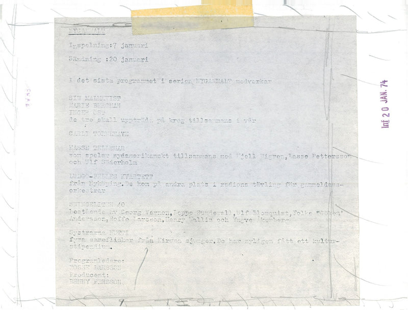 PROGRAM COMMALAAMS FRANYENING SEC JOHN JAZZ POET - Vintage Photograph