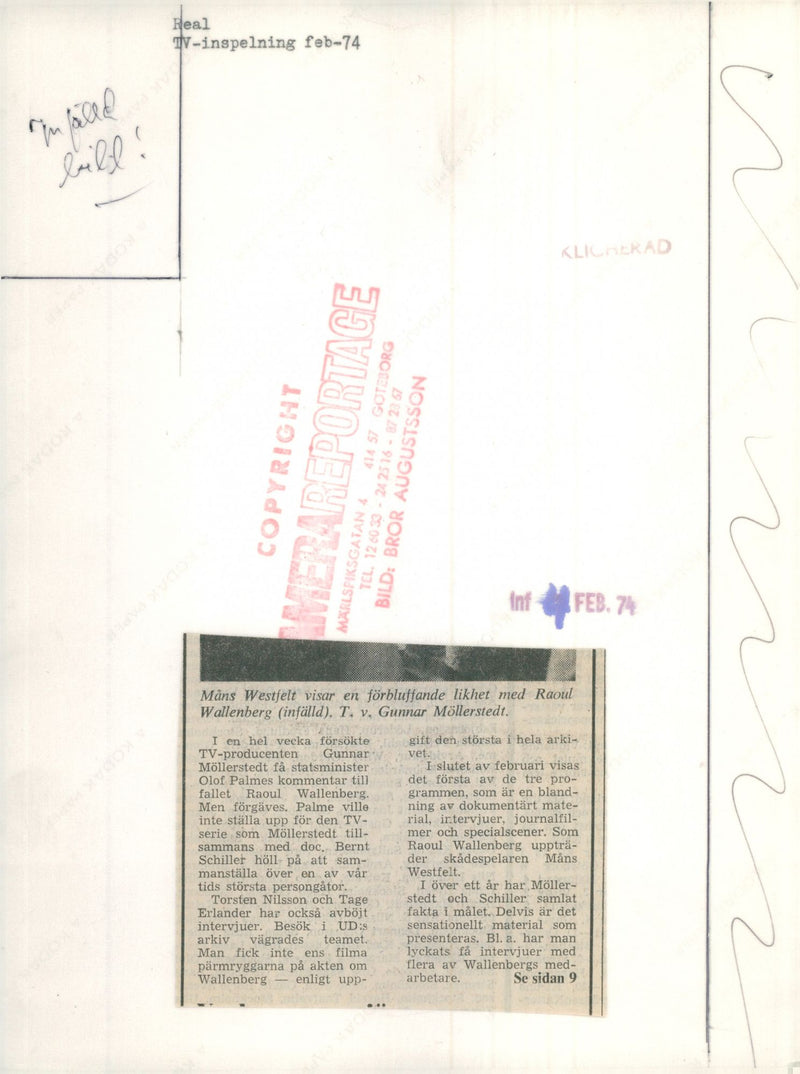 WHOLE WALLENBERG TRIED TEL MANS POET JOHN JAZZ - Vintage Photograph