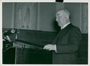 Prime Minister Per Albin Hansson speaks in the Concert Hall - Vintage Photograph