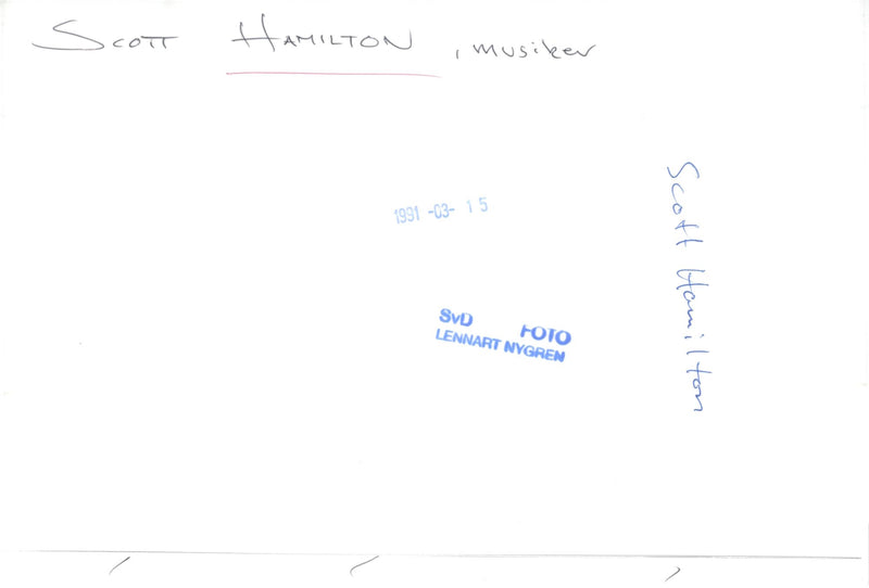 Scott Hamilton, musician - Vintage Photograph