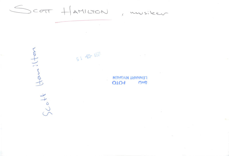 Scott Hamilton, musician - Vintage Photograph