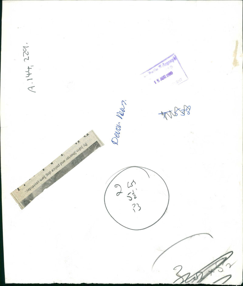 PC John Shepherd and police dog sam. - Vintage Photograph