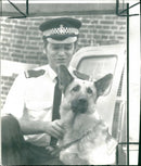 PC John Shepherd and police dog sam. - Vintage Photograph